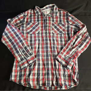 i‎ Jeans By Buffalo Plaid Button Down Long Sleeve Shirt Men’s Large